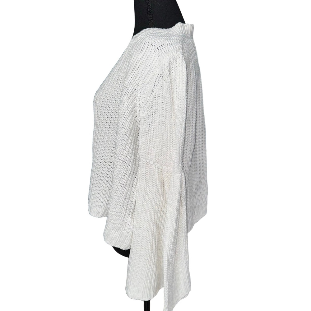 Free People Damsell Bell Sleeve Chunky Knit Cropped Sweater-Size Small - Picture 6 of 10